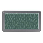 Whimsical Feather Pattern, Forest Green Memory Card Reader (Mini) Front