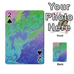 Green Blue Pink Color Splash Playing Cards 54 Designs  by BrightVibesDesign