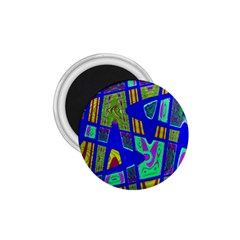 Bright Blue Mod Pop Art  1 75  Magnets by BrightVibesDesign