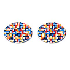 Colorful Shapes                                  			cufflinks (oval) by LalyLauraFLM