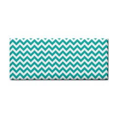 Turquoise & White Zigzag Pattern Hand Towel by Zandiepants