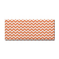 Tangerine Orange & White Zigzag Pattern Hand Towel by Zandiepants