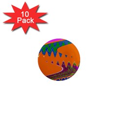Colorful Wave Orange Abstract 1  Mini Magnet (10 Pack)  by BrightVibesDesign