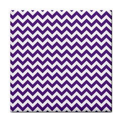 Royal Purple & White Zigzag Pattern Face Towel by Zandiepants