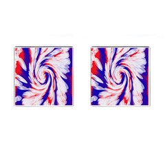 Groovy Red White Blue Swirl Cufflinks (square) by BrightVibesDesign