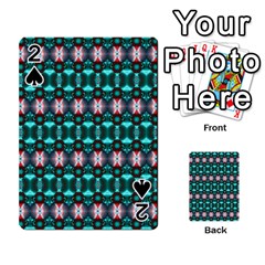 Fancy Teal Red Pattern Playing Cards 54 Designs  by BrightVibesDesign