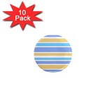 Blue Yellow Stripes 1  Mini Magnet (10 pack)  Front