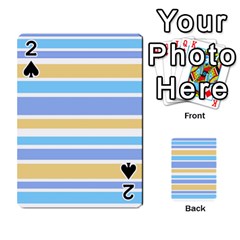 Blue Yellow Stripes Playing Cards 54 Designs  by BrightVibesDesign