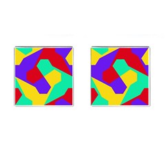 Colorful Misc Shapes                                                  			cufflinks (square) by LalyLauraFLM