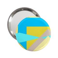 Blue Yellow Shapes                                                        			2 25  Handbag Mirror by LalyLauraFLM