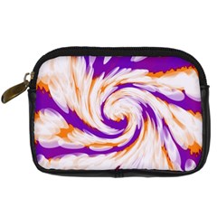 Tie Dye Purple Orange Abstract Swirl Digital Camera Cases by BrightVibesDesign