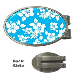 Light Blue Hawaiian Money Clips (oval)  by AlohaStore