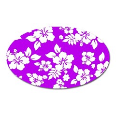 Purple Hawaiian Oval Magnet by AlohaStore