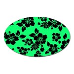 Dark Lime Hawaiian Oval Magnet Front