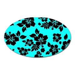 Blue Dark Hawaiian Oval Magnet by AlohaStore