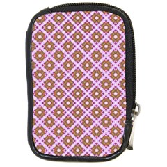 Crisscross Pastel Pink Yellow Compact Camera Cases by BrightVibesDesign