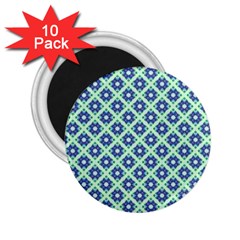 Crisscross Pastel Turquoise Blue 2 25  Magnets (10 Pack)  by BrightVibesDesign