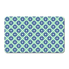 Crisscross Pastel Turquoise Blue Magnet (rectangular) by BrightVibesDesign