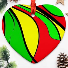 Colors Of Jamaica Ornament (heart)  by Valentinaart