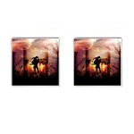 Dancing In The Night With Moon Nd Stars Cufflinks (Square) Front(Pair)