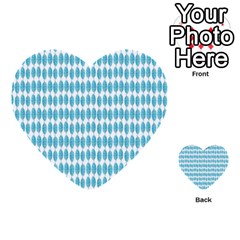 Blue Watercolour Leaf Pattern Multi-purpose Cards (heart)  by TanyaDraws