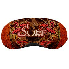Surfing, Surfboard With Floral Elements  And Grunge In Red, Black Colors Sleeping Masks by FantasyWorld7