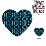 Dots Pattern Turquoise Blue Multi-purpose Cards (Heart)  Back 51