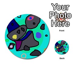 Blue Comic Abstract Multi-purpose Cards (round)  by Valentinaart