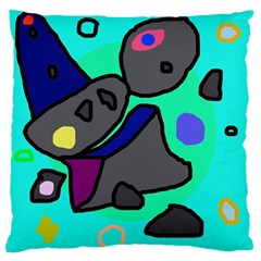 Blue Comic Abstract Large Flano Cushion Case (two Sides) by Valentinaart