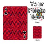 Red Wavey Squiggles Playing Cards 54 Designs  Front - Spade4