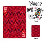 Red Wavey Squiggles Playing Cards 54 Designs  Front - HeartK