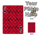 Red Wavey Squiggles Playing Cards 54 Designs  Front - Club5
