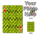 Yellow Wavey Squiggles Playing Cards 54 Designs  Front - Heart6