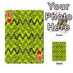 Yellow Wavey Squiggles Playing Cards 54 Designs  Front - Heart10