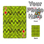 Yellow Wavey Squiggles Playing Cards 54 Designs  Front - Diamond7