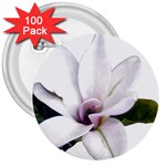 Magnolia Wit Aquarel painting art 3  Buttons (100 pack)  Front