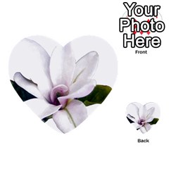Magnolia Wit Aquarel Painting Art Multi-purpose Cards (heart)  by picsaspassion