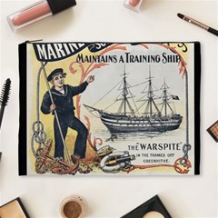 Vintage Advertisement British Navy Marine Typography Cosmetic Bag (xl) by yoursparklingshop