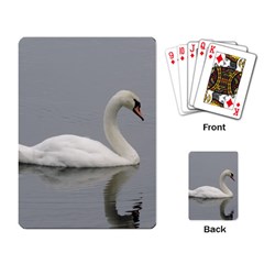 Swimming White Swan Playing Card by picsaspassion