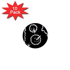 Funny Black And White Doodle Snowballs 1  Mini Magnet (10 Pack)  by yoursparklingshop