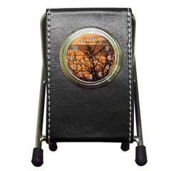 Colorful Sunset Pen Holder Desk Clocks by picsaspassion