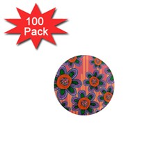 Colorful Floral Dream 1  Mini Magnets (100 Pack)  by DanaeStudio