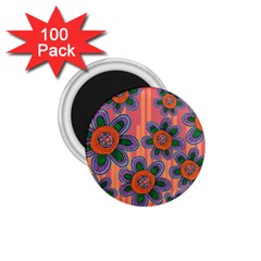 Colorful Floral Dream 1 75  Magnets (100 Pack)  by DanaeStudio