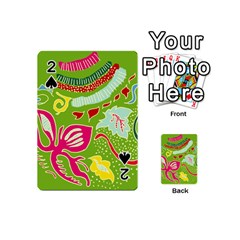 Green Organic Abstract Playing Cards 54 (mini)  by DanaeStudio
