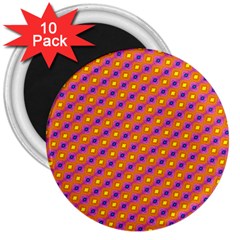 Vibrant Retro Diamond Pattern 3  Magnets (10 Pack)  by DanaeStudio