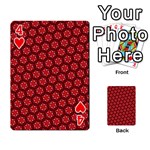 Red Passion Floral Pattern Playing Cards 54 Designs  Front - Heart4