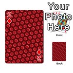 Red Passion Floral Pattern Playing Cards 54 Designs  Front - Diamond2