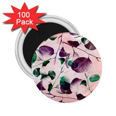 Spiral Eucalyptus Leaves 2 25  Magnets (100 Pack)  by DanaeStudio