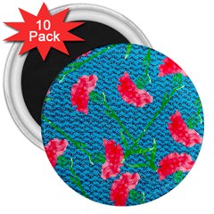 Carnations 3  Magnets (10 Pack)  by DanaeStudio