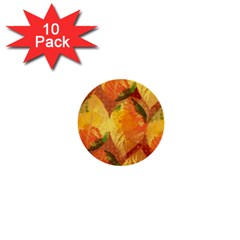 Fall Colors Leaves Pattern 1  Mini Buttons (10 Pack)  by DanaeStudio